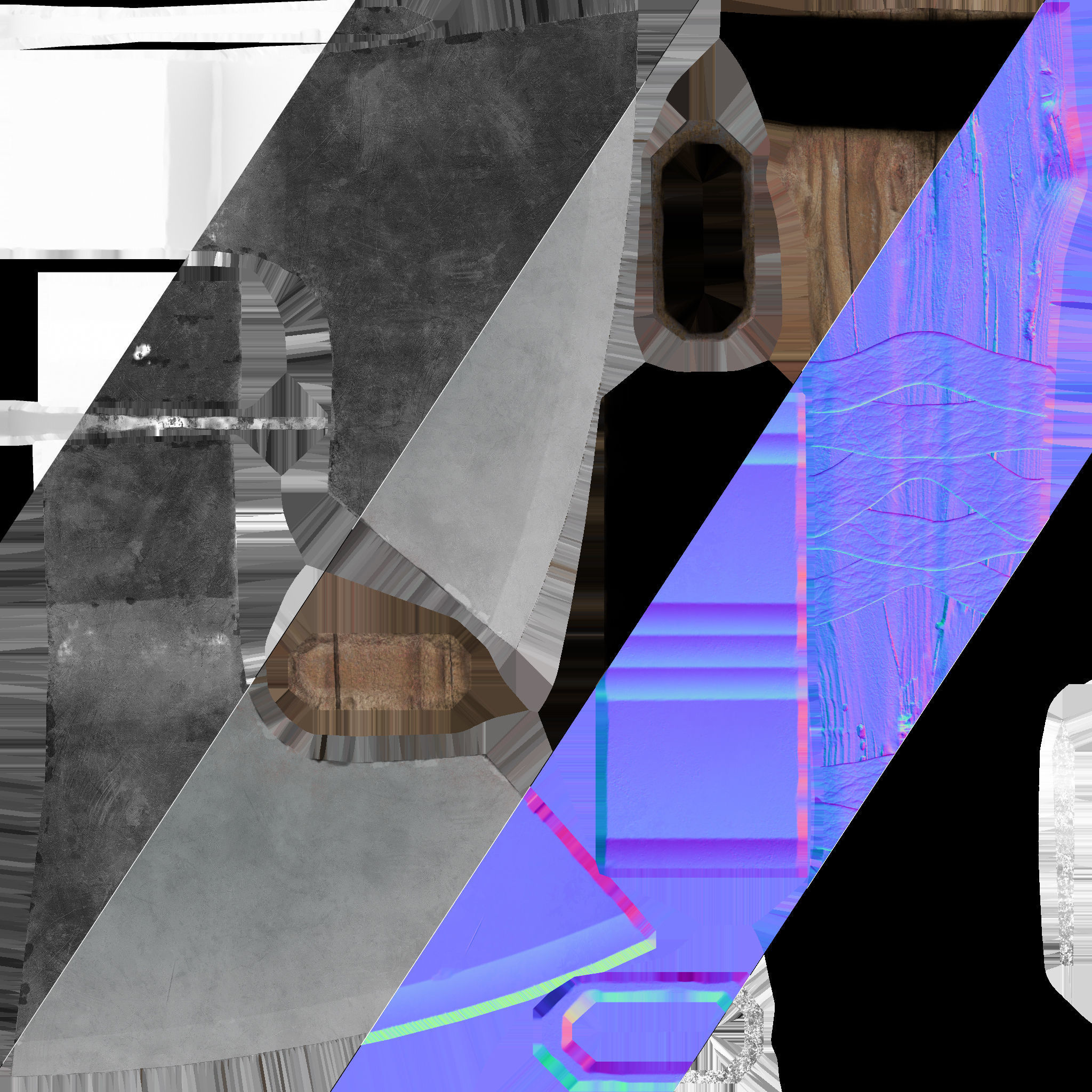 Set of Lumberjack and Firewood Low-poly 3D model_28