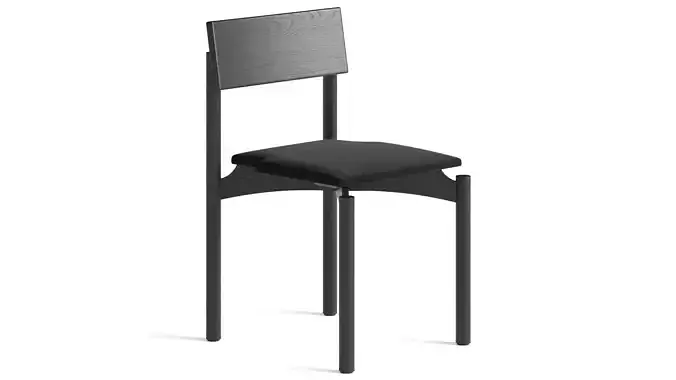 Sipa Spam Upholstered Wooden Chair 3D model