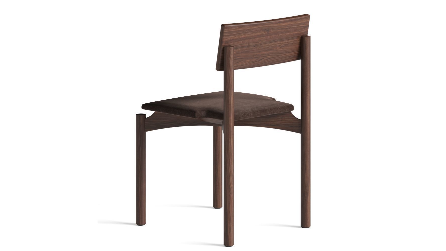 Sipa Spam Upholstered Wooden Chair 3D model_1