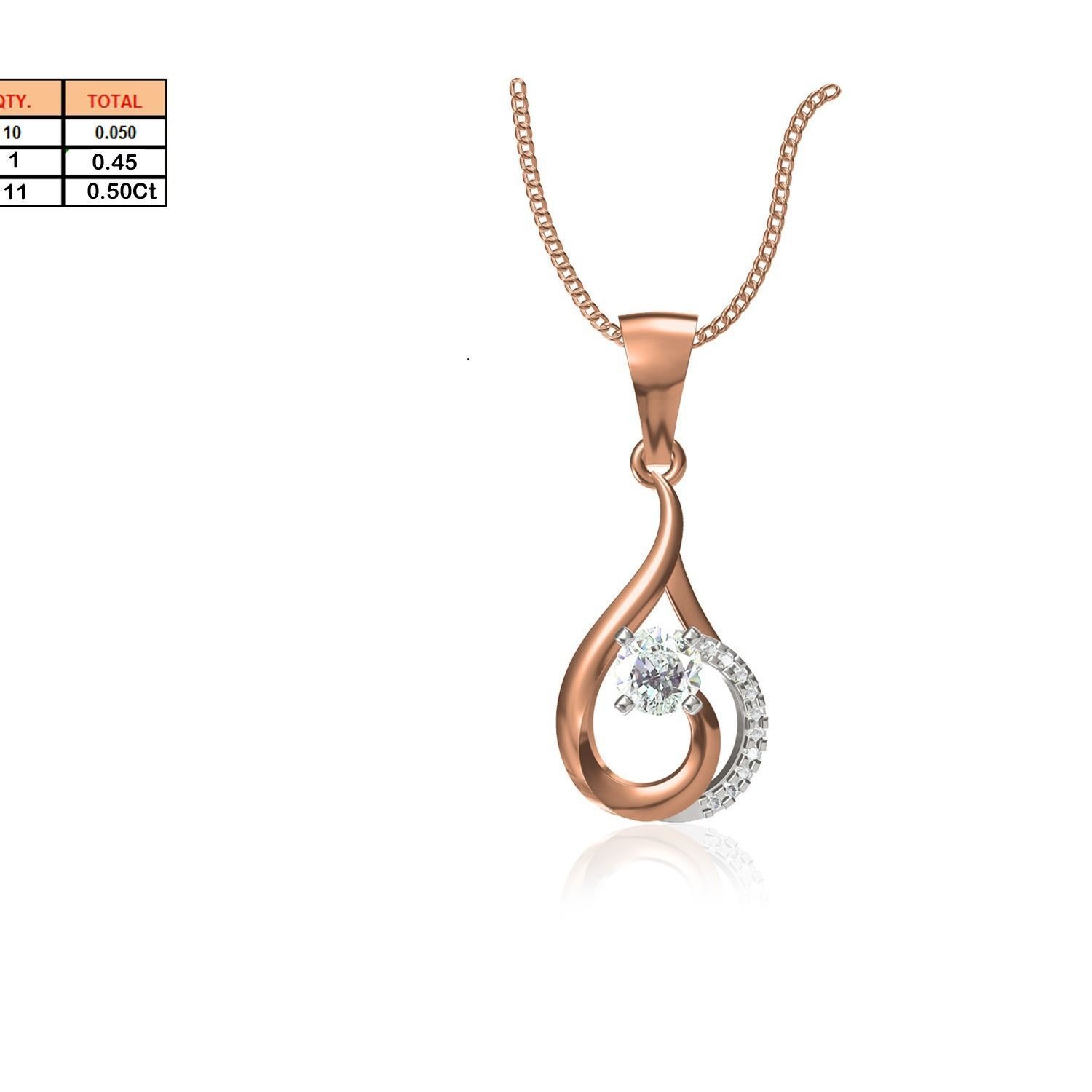 Women pendant 3D print model_18
