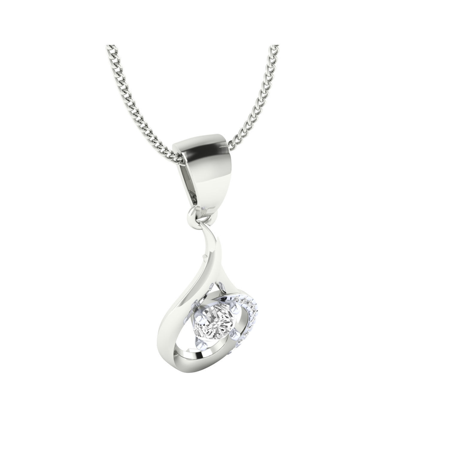 Women pendant 3D print model_3