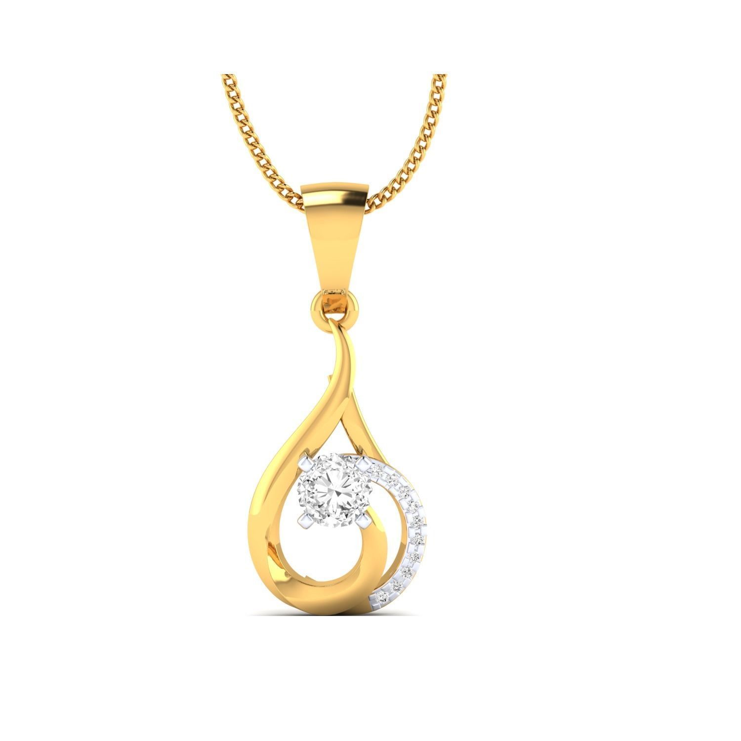 Women pendant 3D print model_17