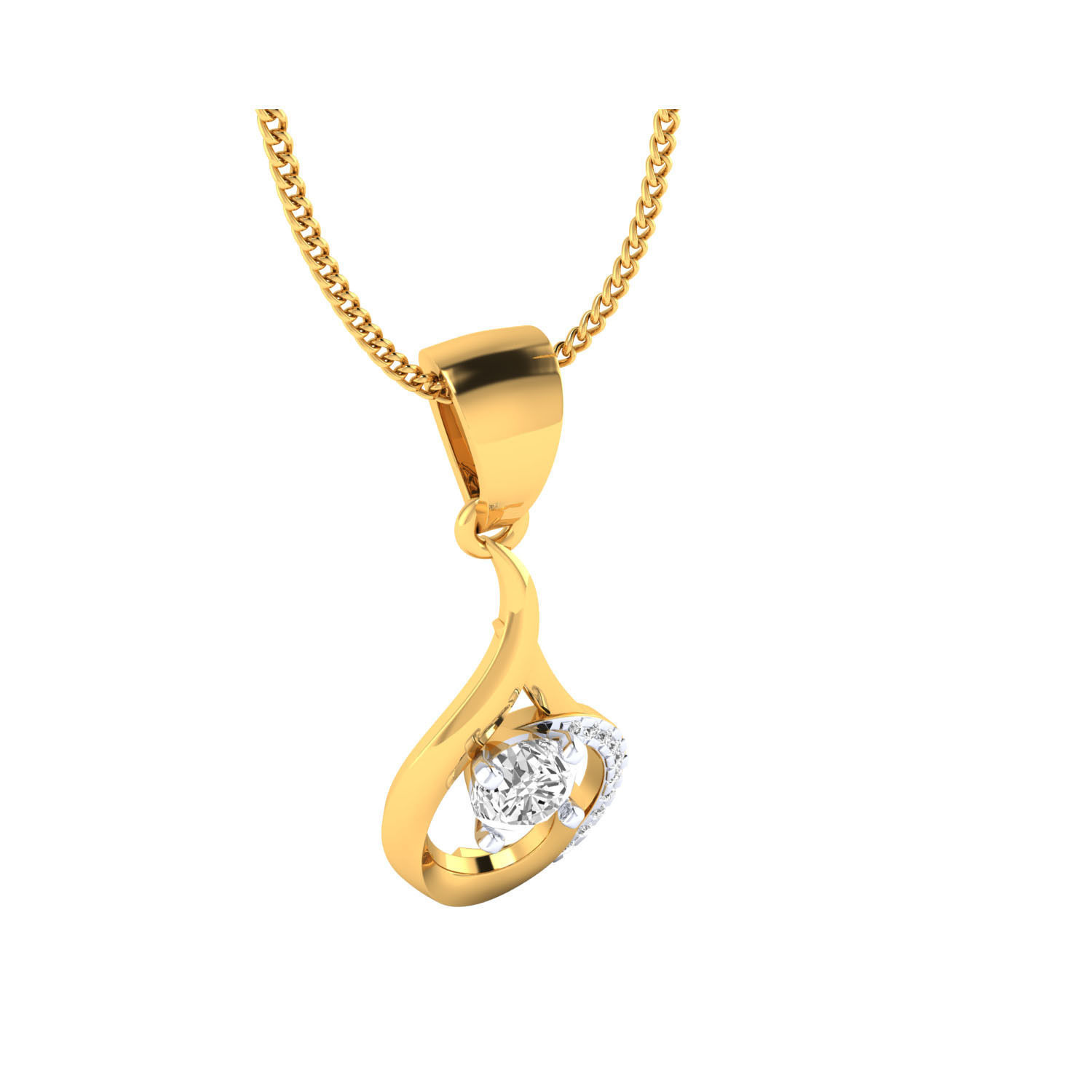 Women pendant 3D print model_5