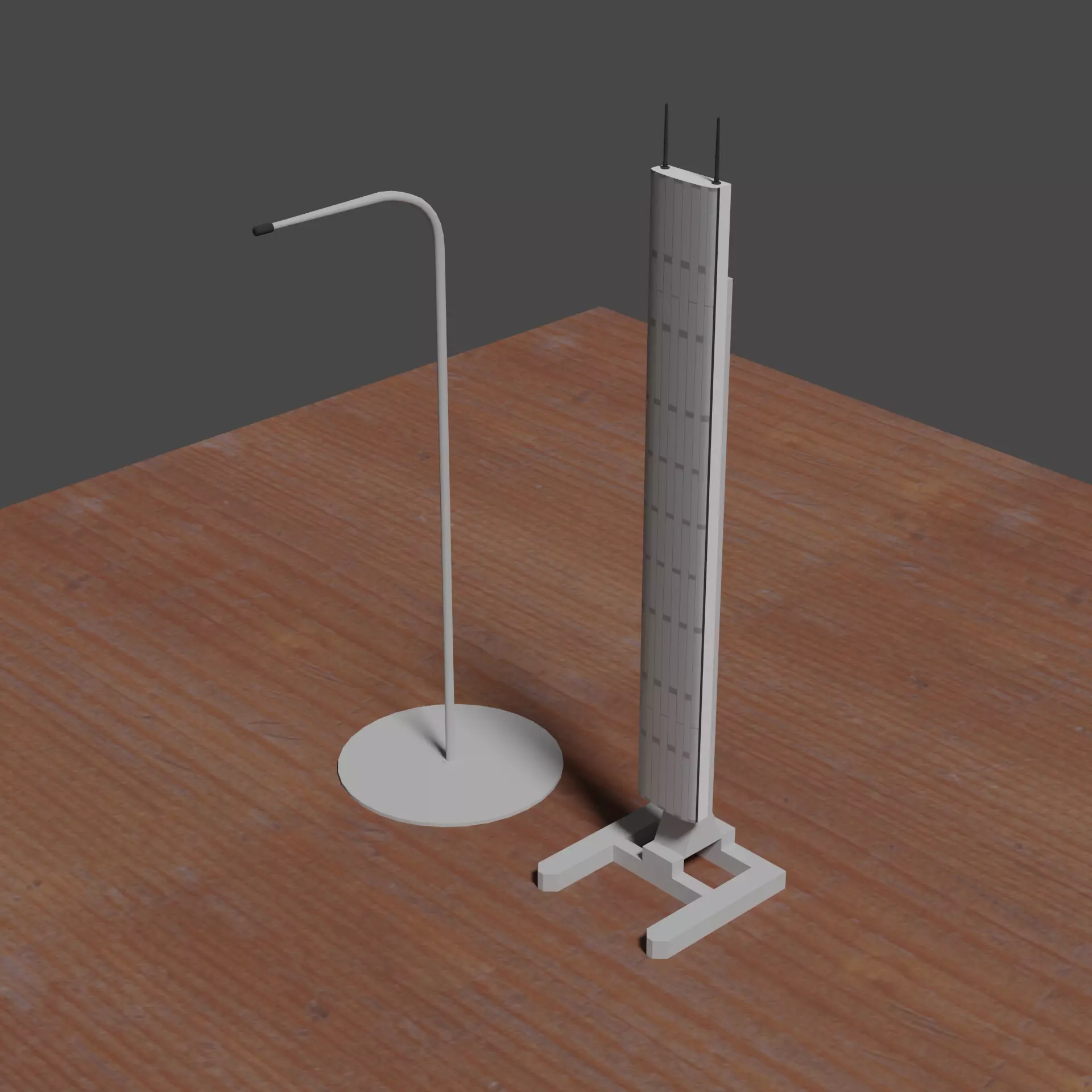 Standing Microphone and Loudspeaker Low-poly 3D model
