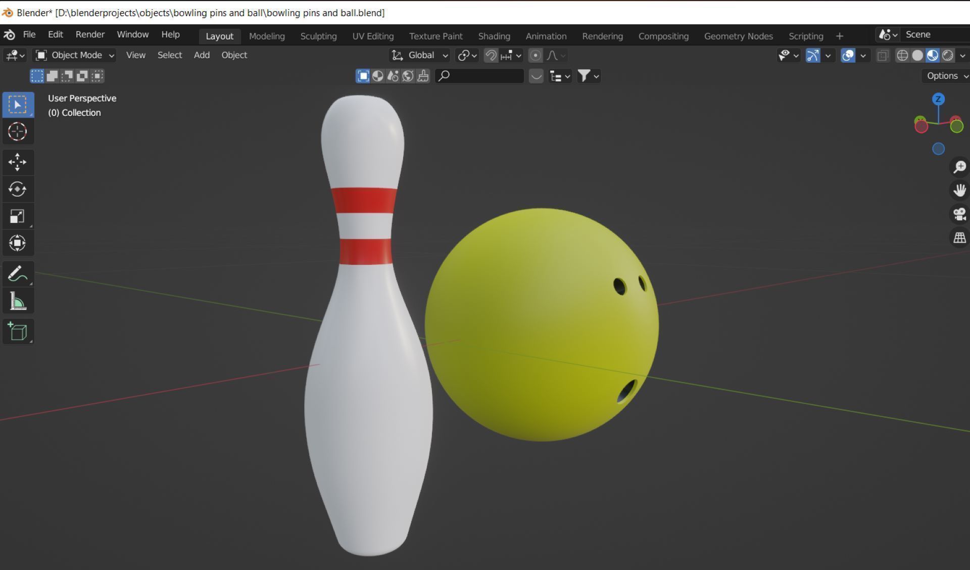 Bowling ball and pin with 42 image materials 3D model_10
