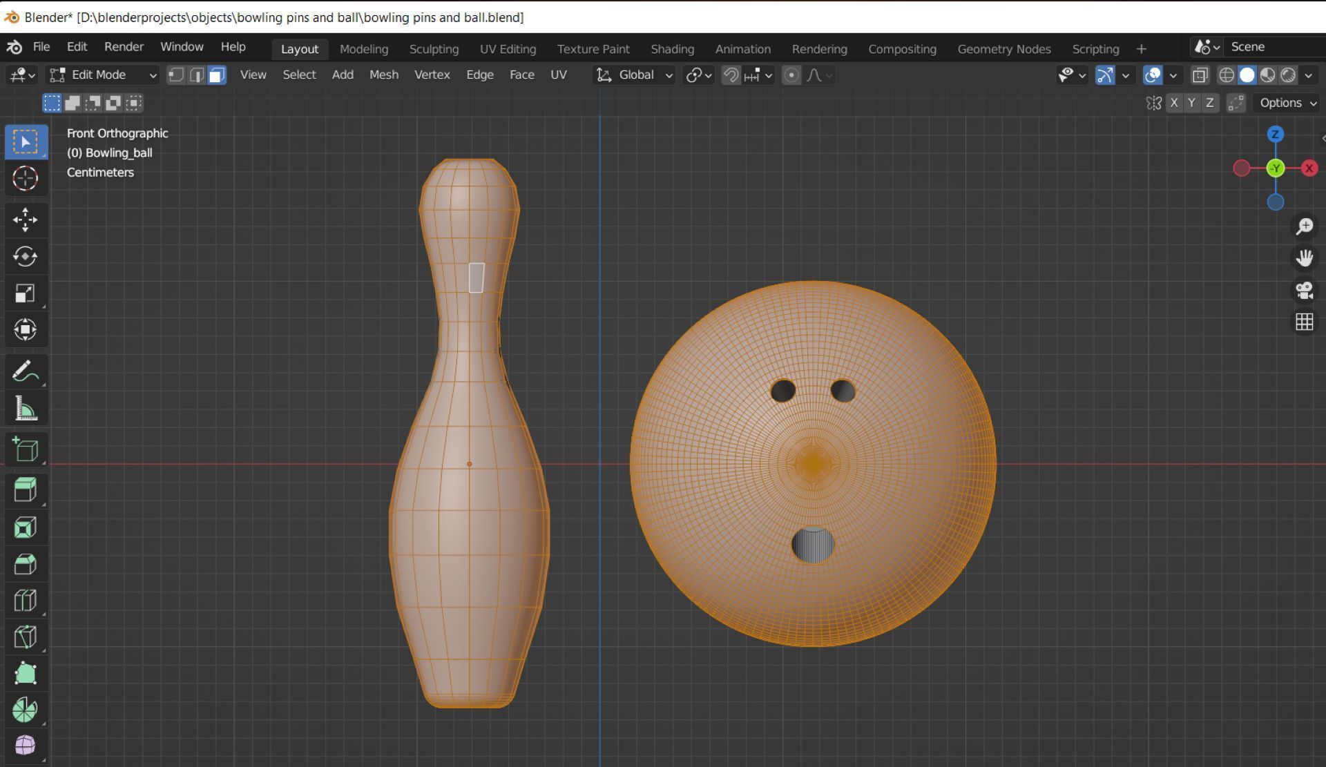Bowling ball and pin with 42 image materials 3D model_4