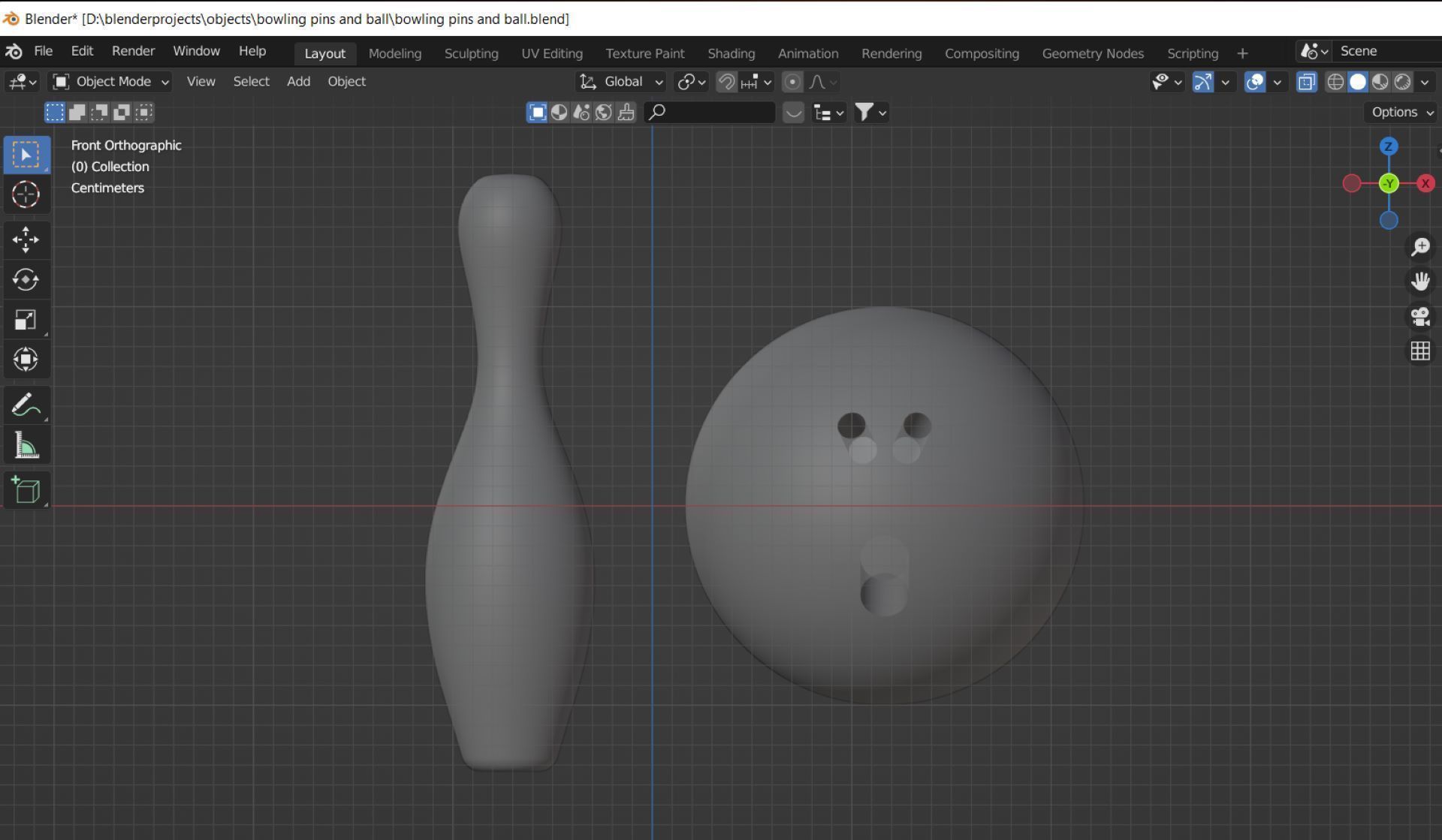 Bowling ball and pin with 42 image materials 3D model_6