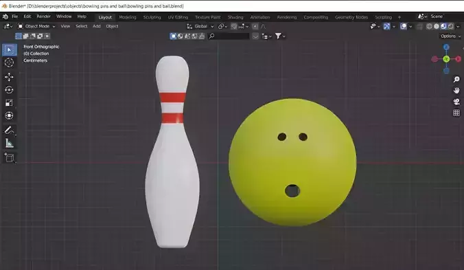 Bowling ball and pin with 42 image materials