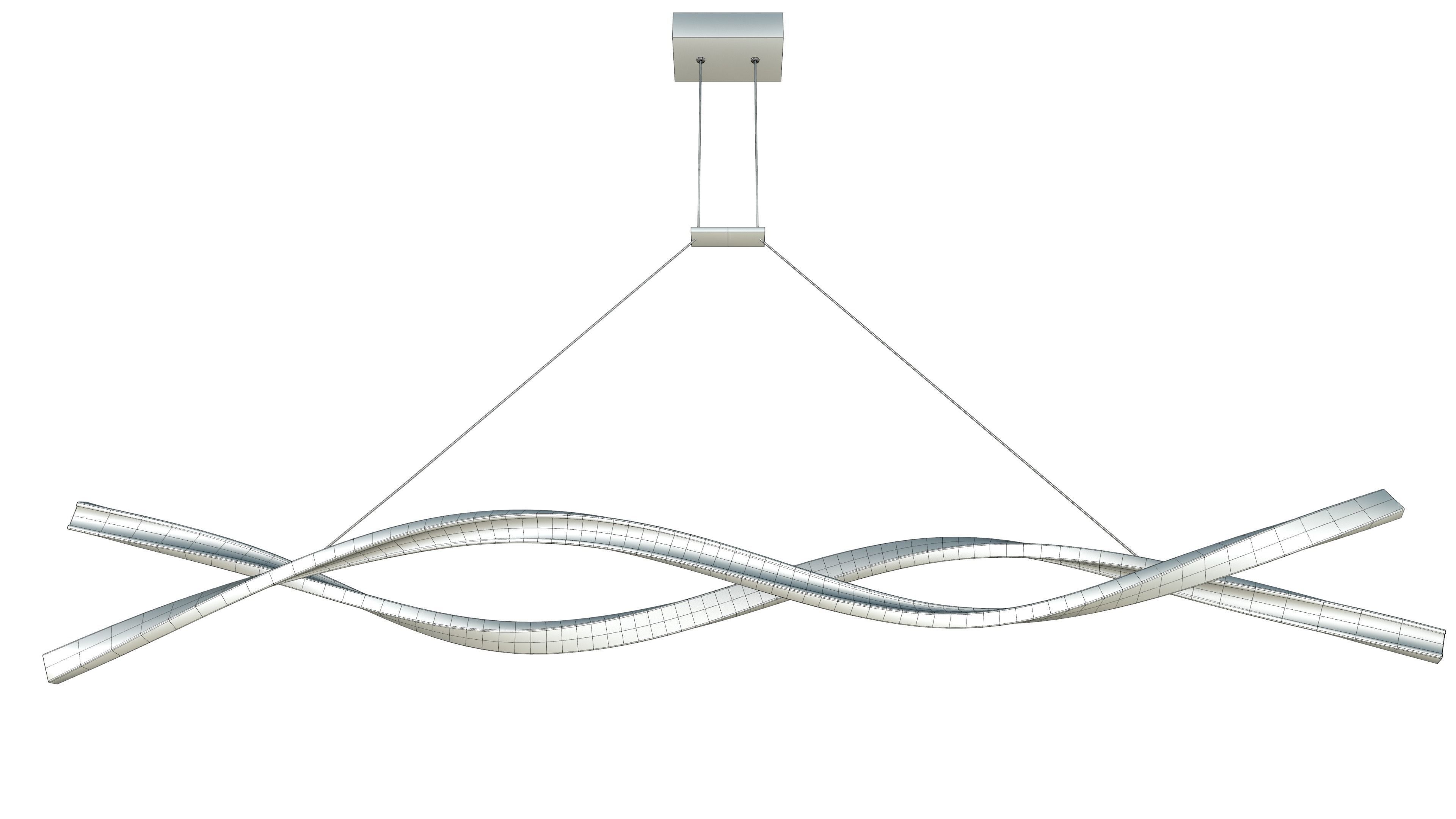 Modern Wavy Pendant Lights Low-poly 3D model_8