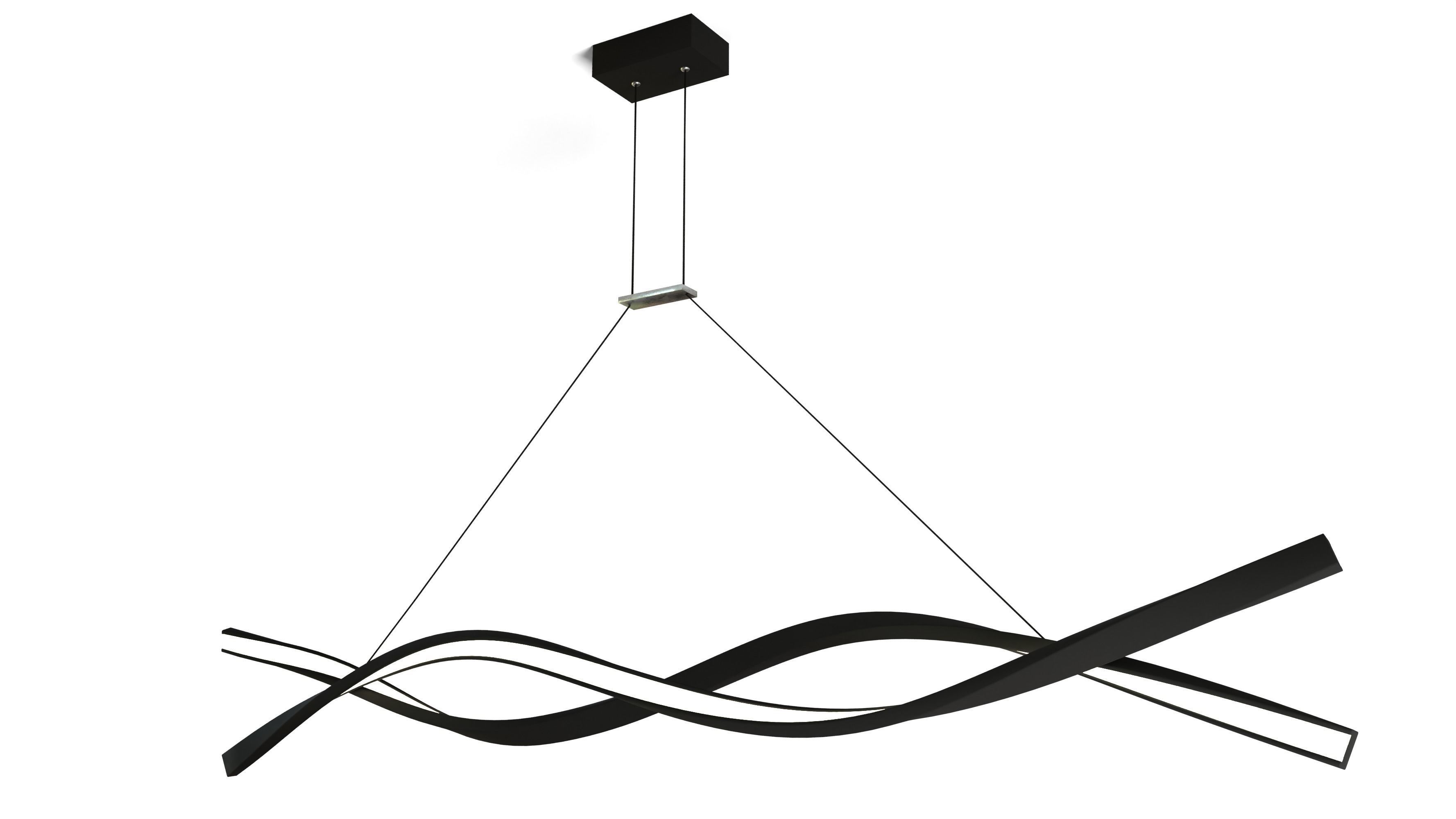 Modern Wavy Pendant Lights Low-poly 3D model_1