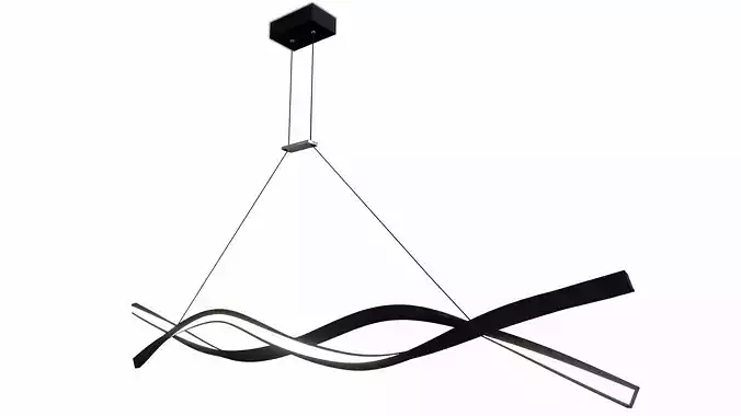 Modern Wavy Pendant Lights Low-poly 3D model