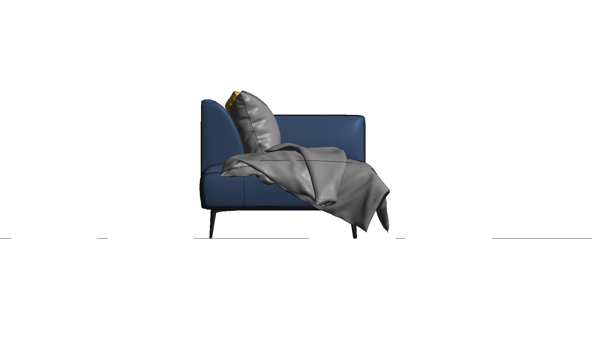 Sofa With Resting - Revit family 3D model_24