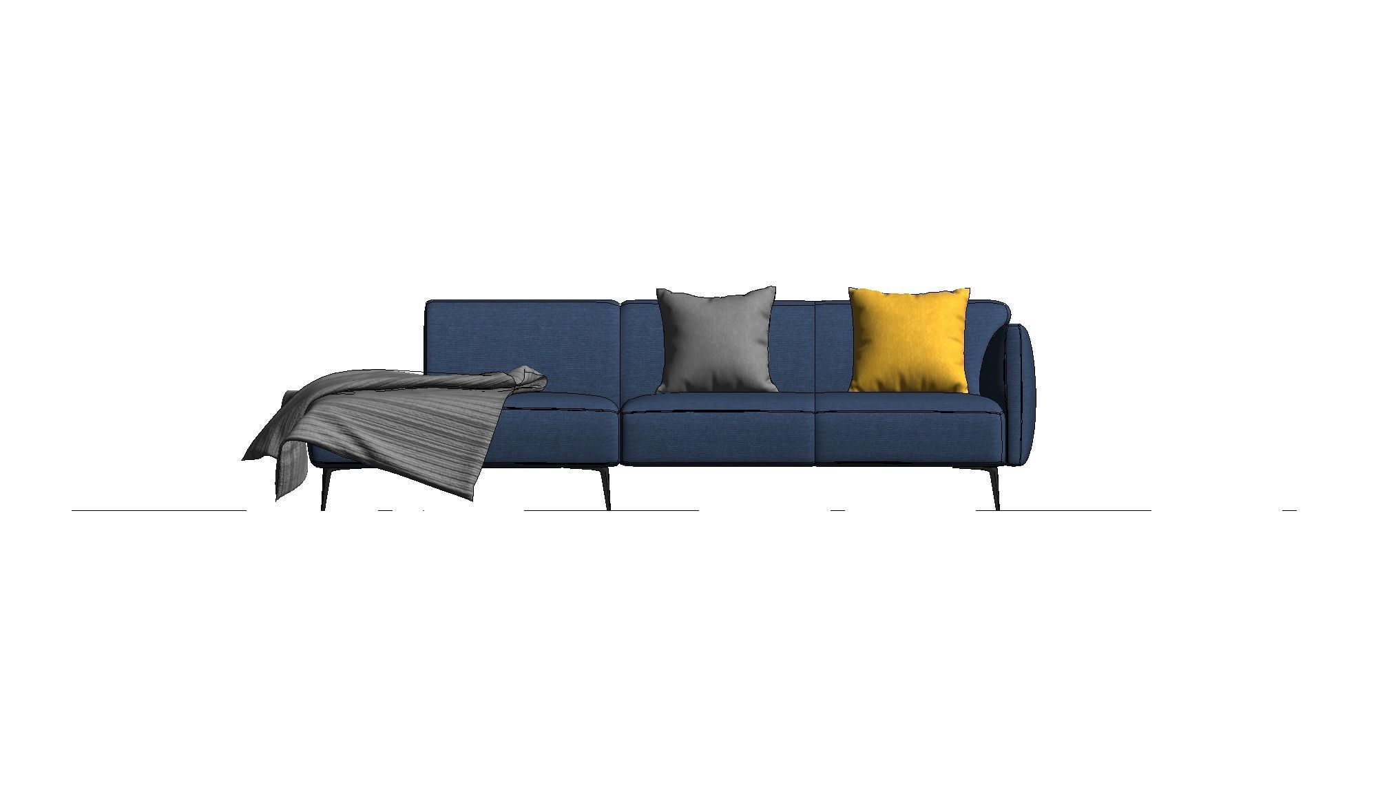 Sofa With Resting - Revit family 3D model_22