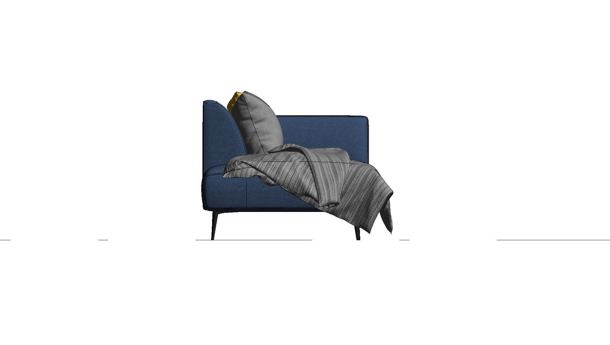 Sofa With Resting - Revit family 3D model_25