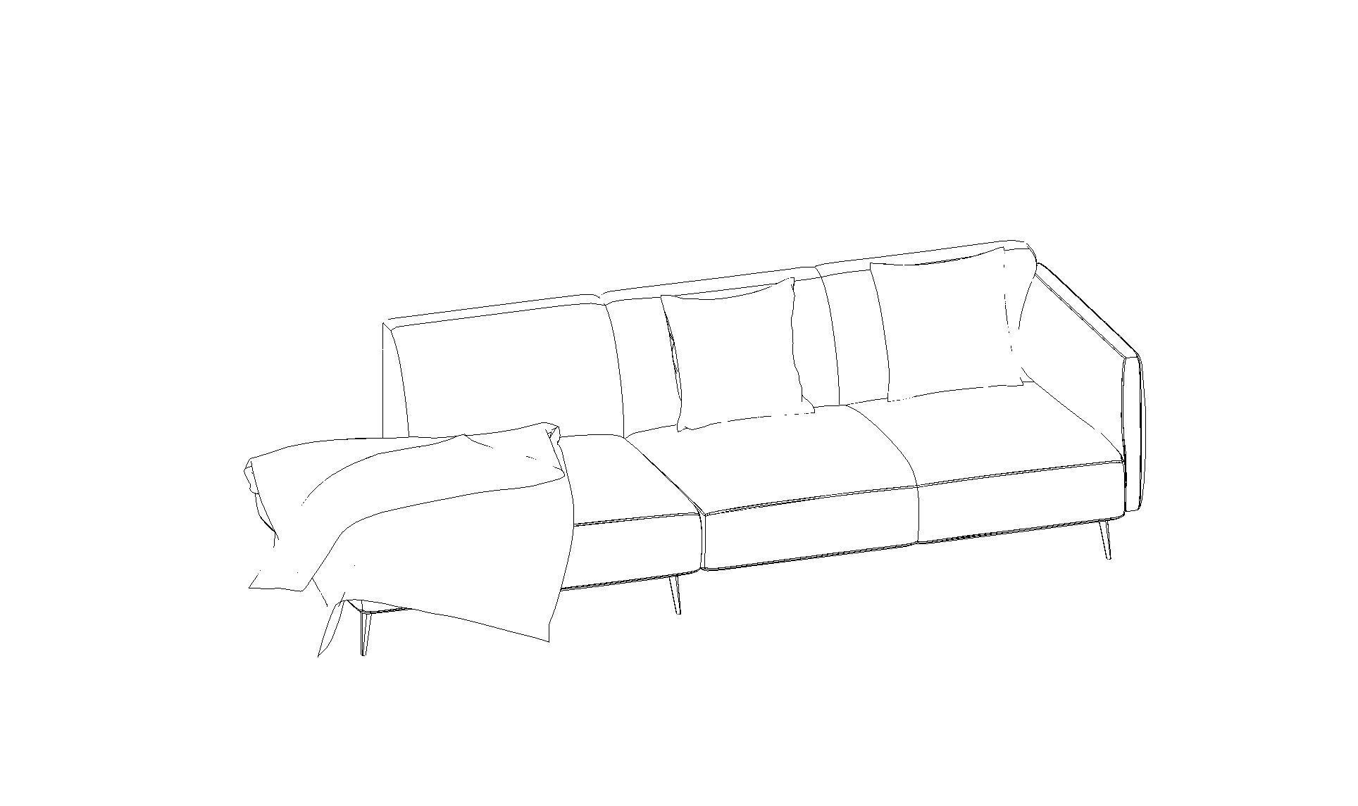 Sofa With Resting - Revit family 3D model_18