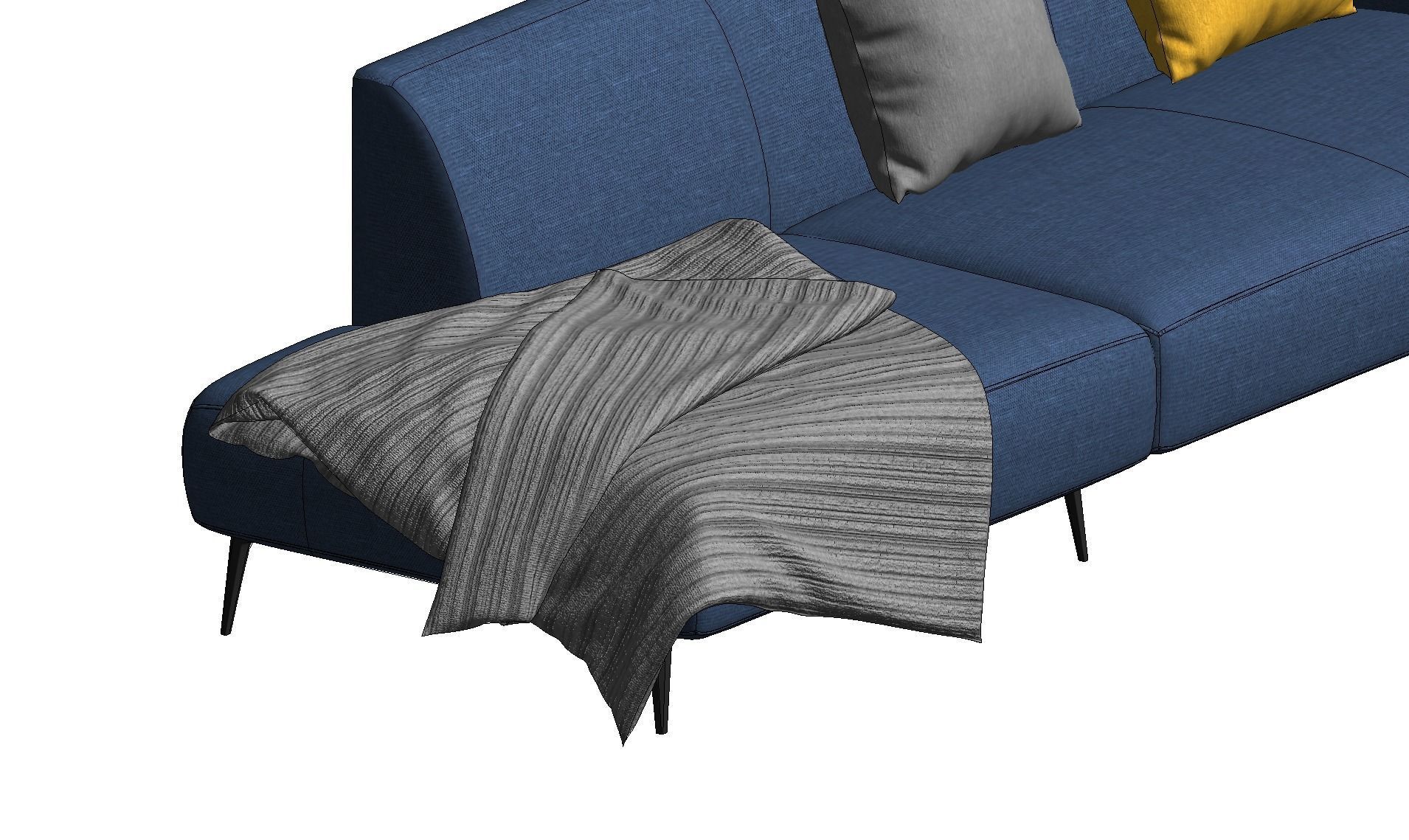 Sofa With Resting - Revit family 3D model_19