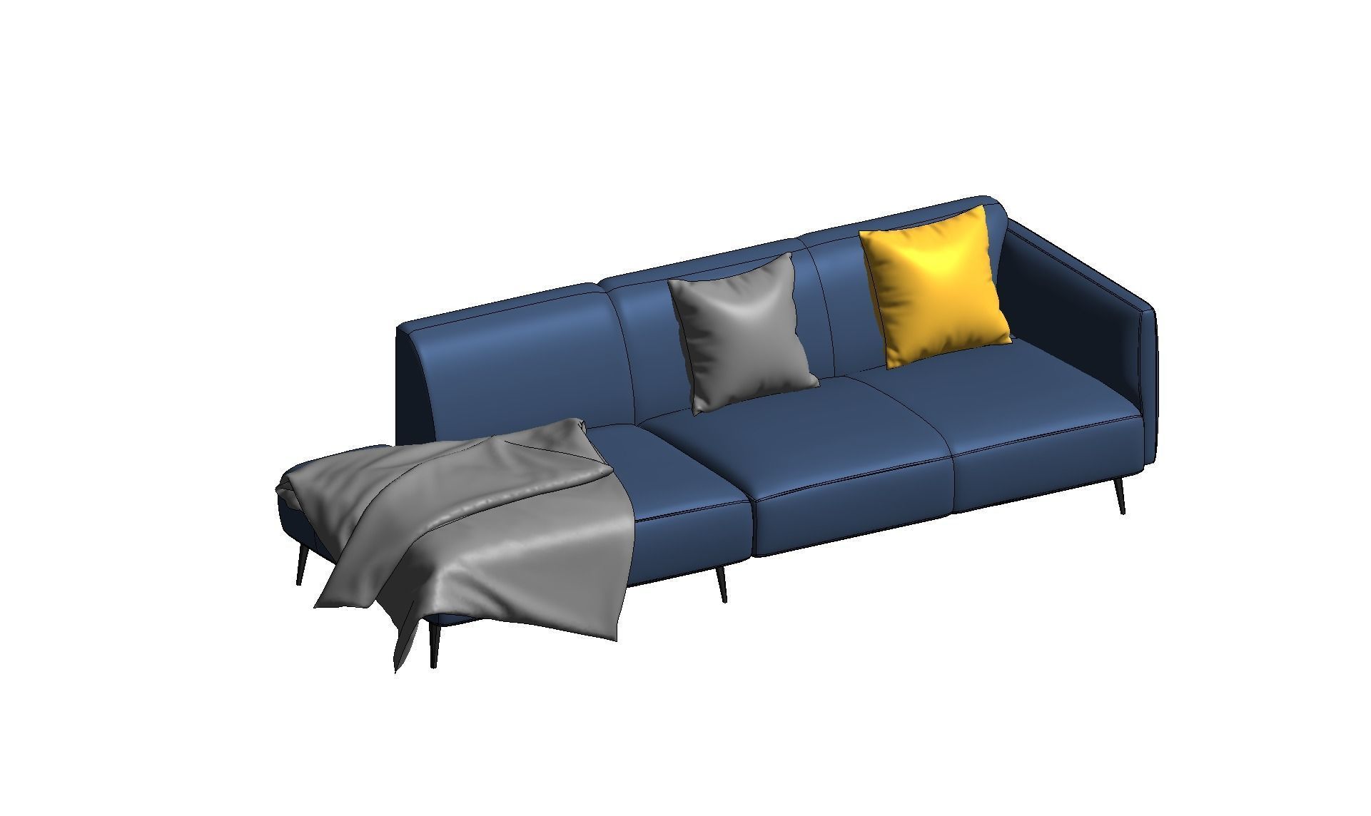 Sofa With Resting - Revit family 3D model_16