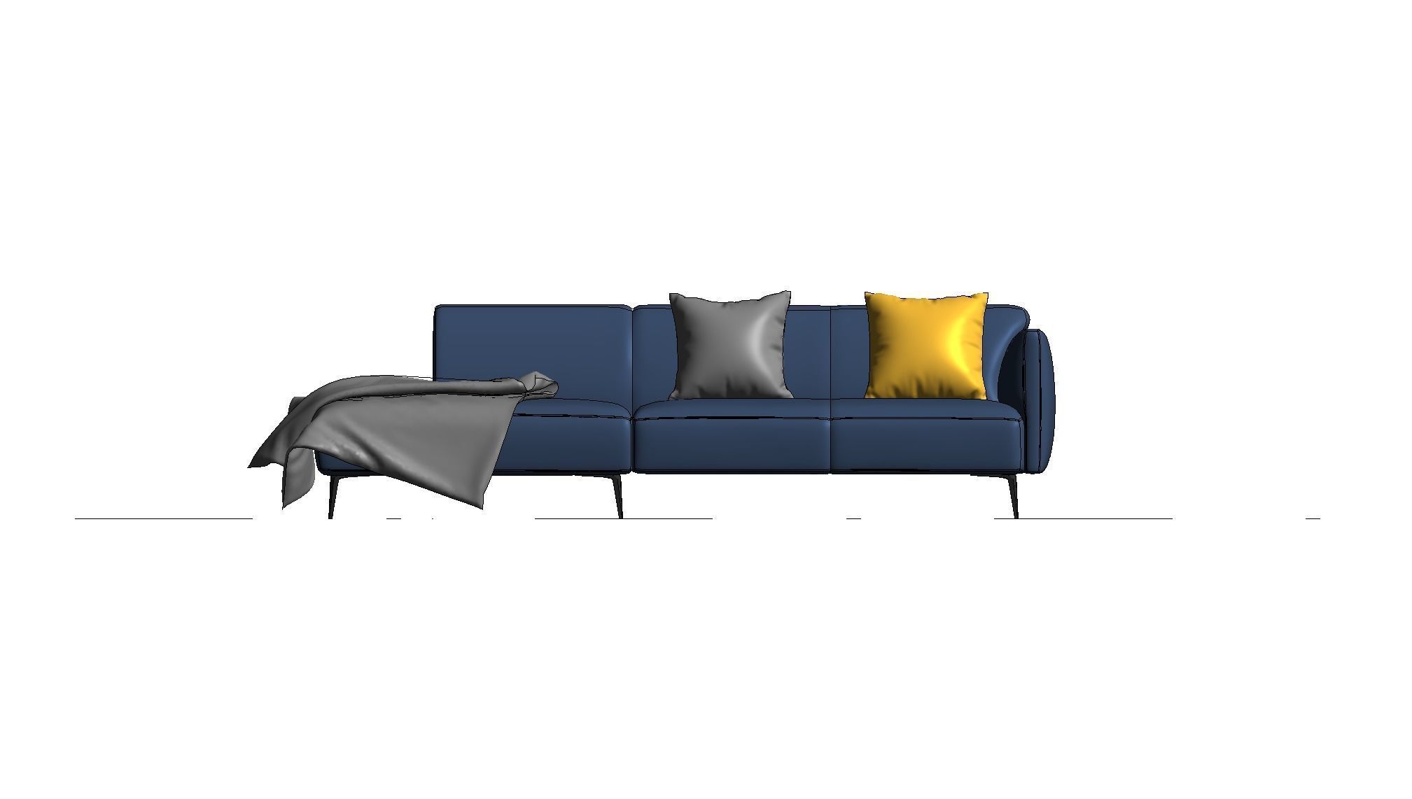 Sofa With Resting - Revit family 3D model_21
