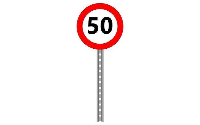 50 speed limit 3D model