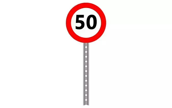 50 speed limit 3D model