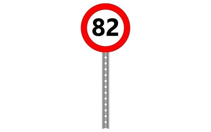 82 speed limit 3D model