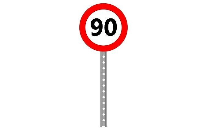 90 speed limit 3D model