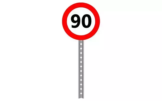 90 speed limit 3D model