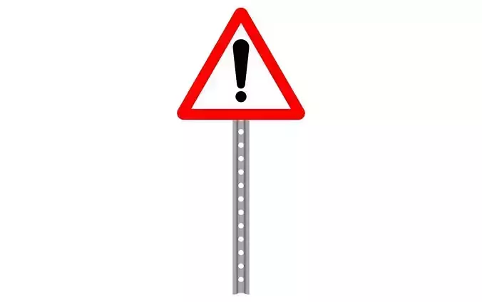 caution warning sign 3D model