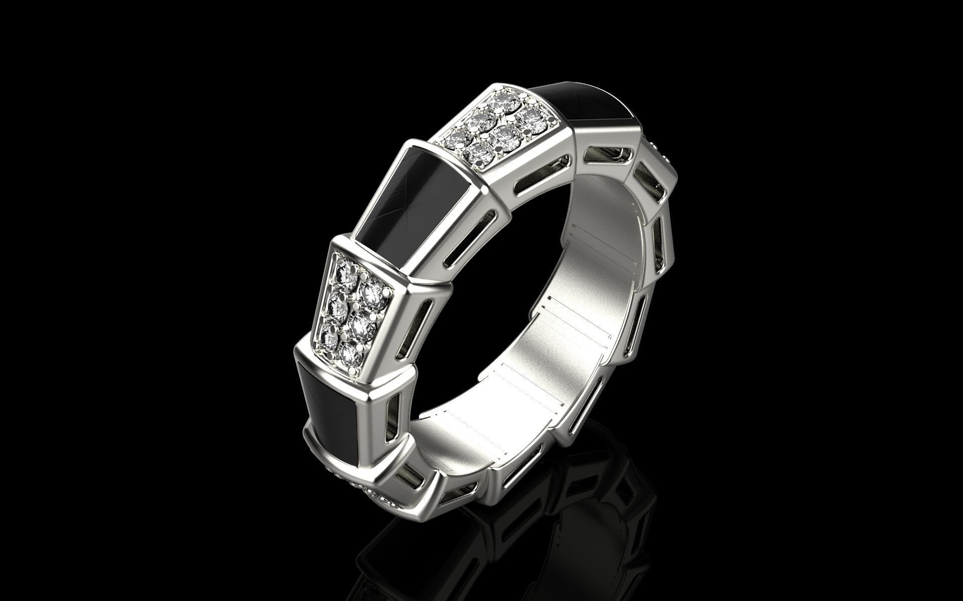 Bvlgary Ring 3d model  3D print model_3