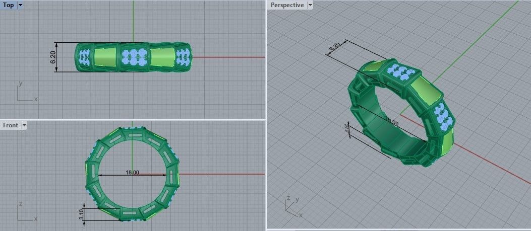 Bvlgary Ring 3d model  3D print model_4