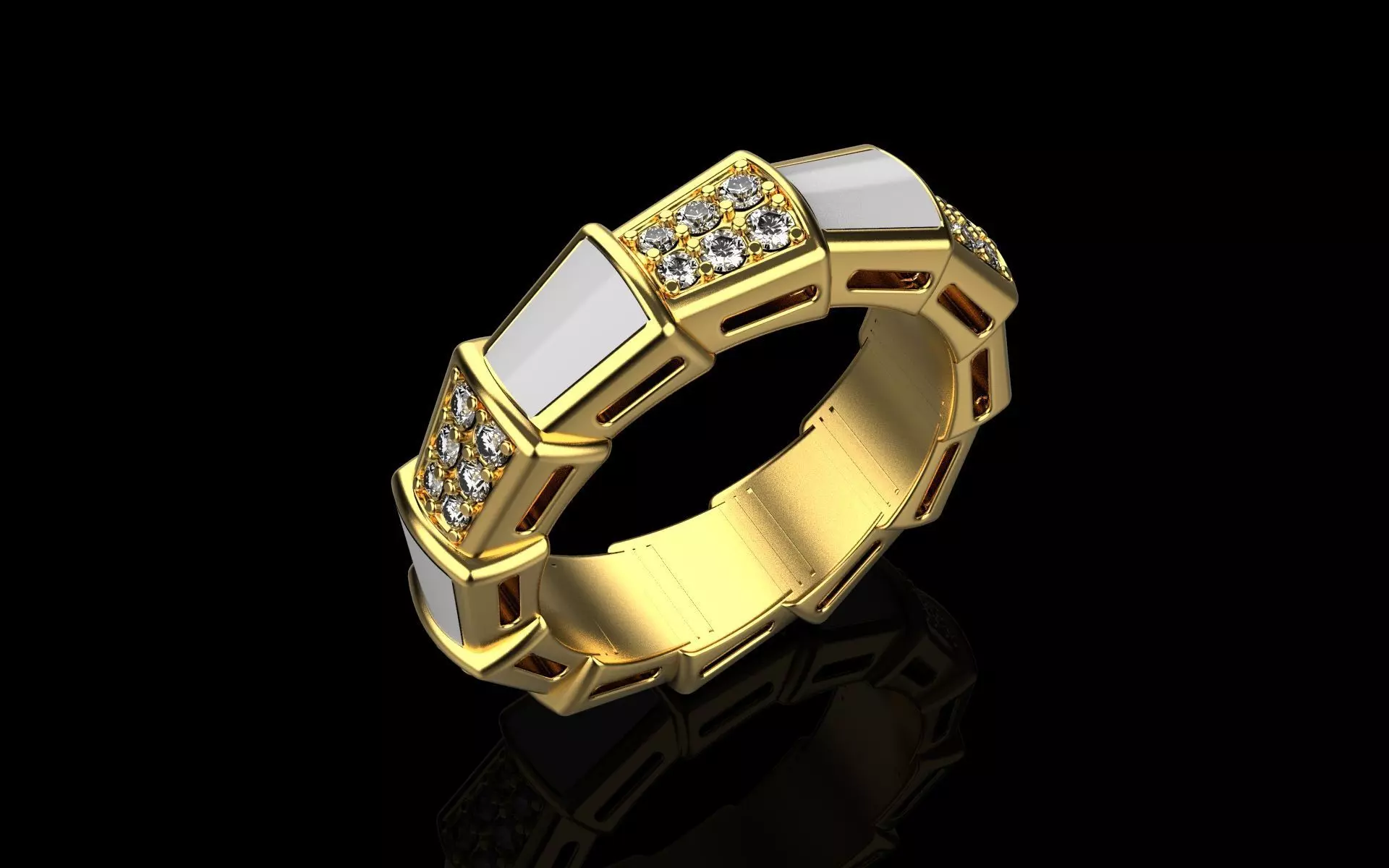 Bvlgary Ring 3d model  3D print model_0