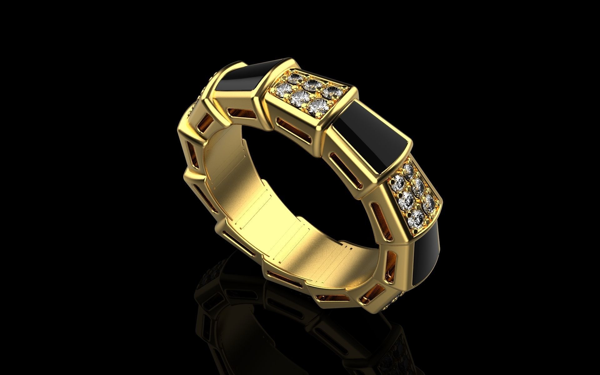 Bvlgary Ring 3d model  3D print model_1
