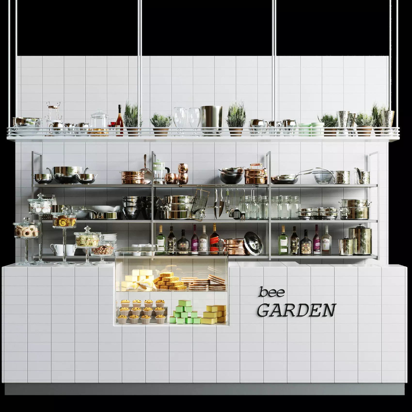 Design project of a coffee point in a supermarket 3D model_0