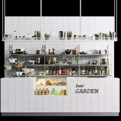Design project of a coffee point in a supermarket 3D model