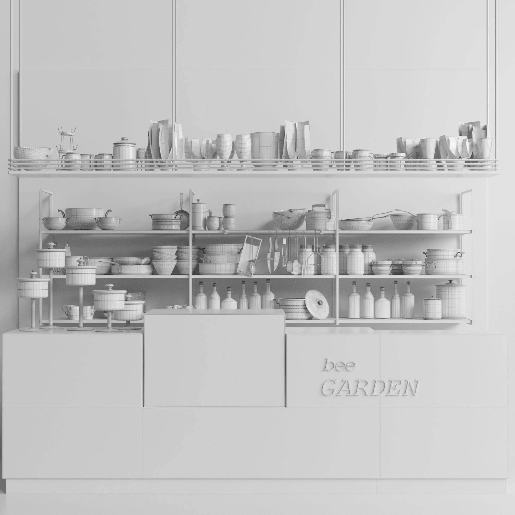 Design project of a coffee point in a supermarket 3D model_1