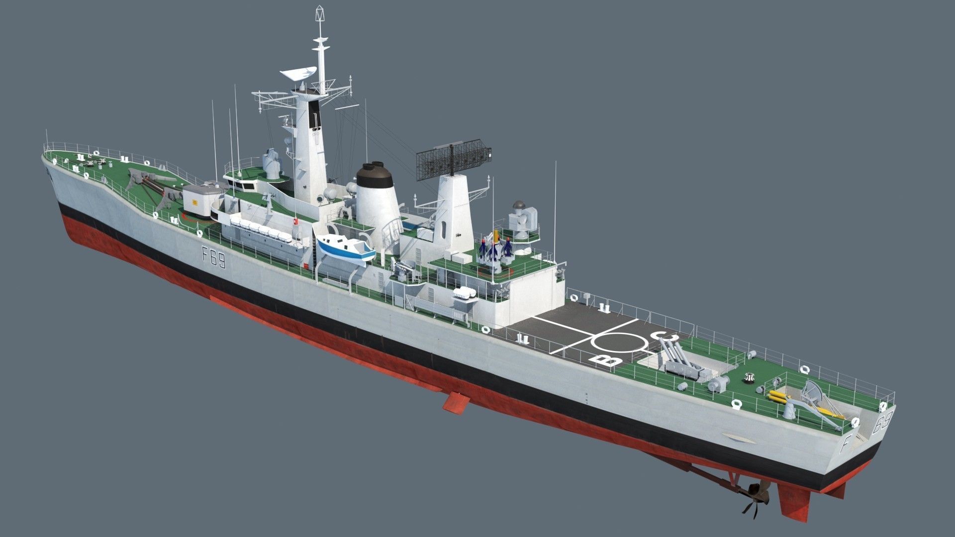 Leander class frigate 3D model_9