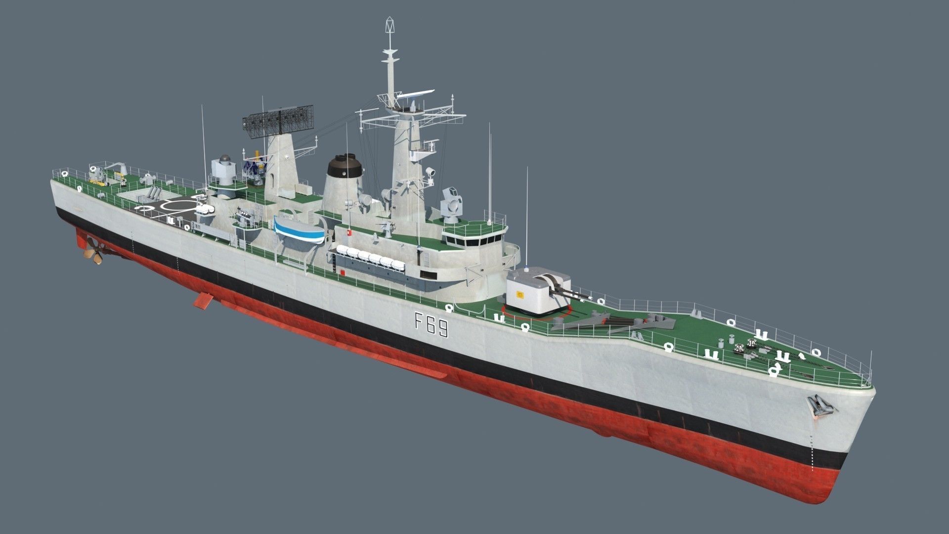 Leander class frigate 3D model_2