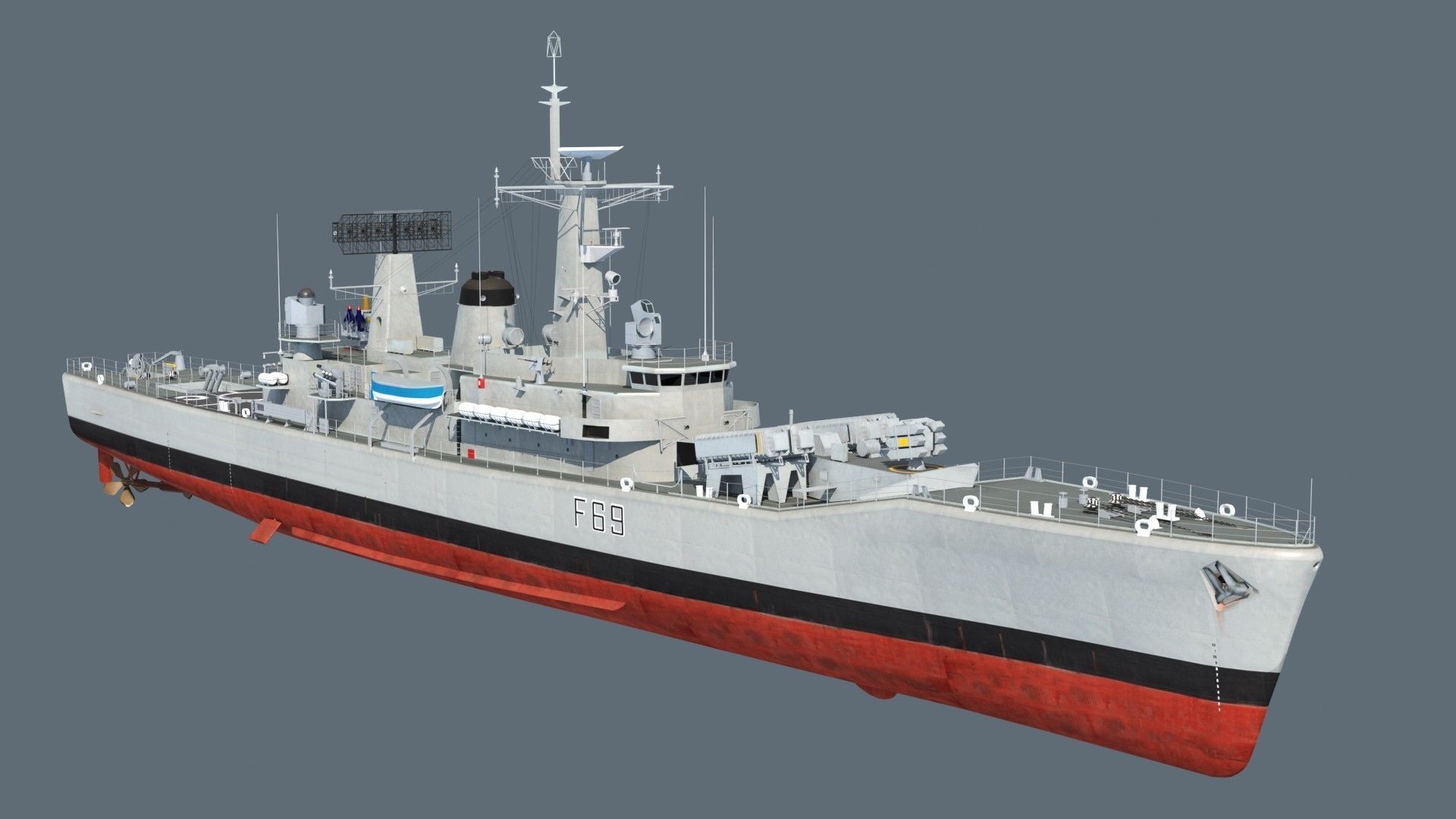 Leander class frigate 3D model_6