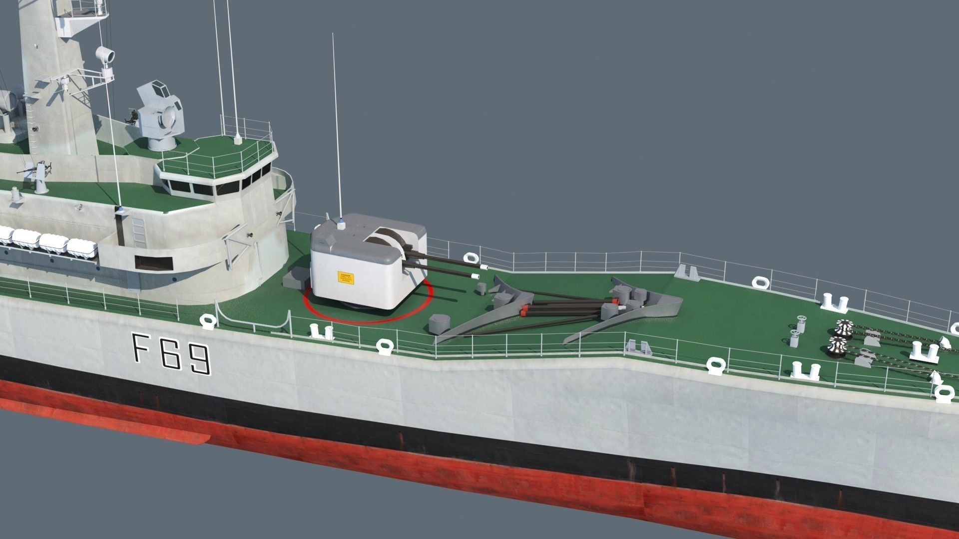 Leander class frigate 3D model_8