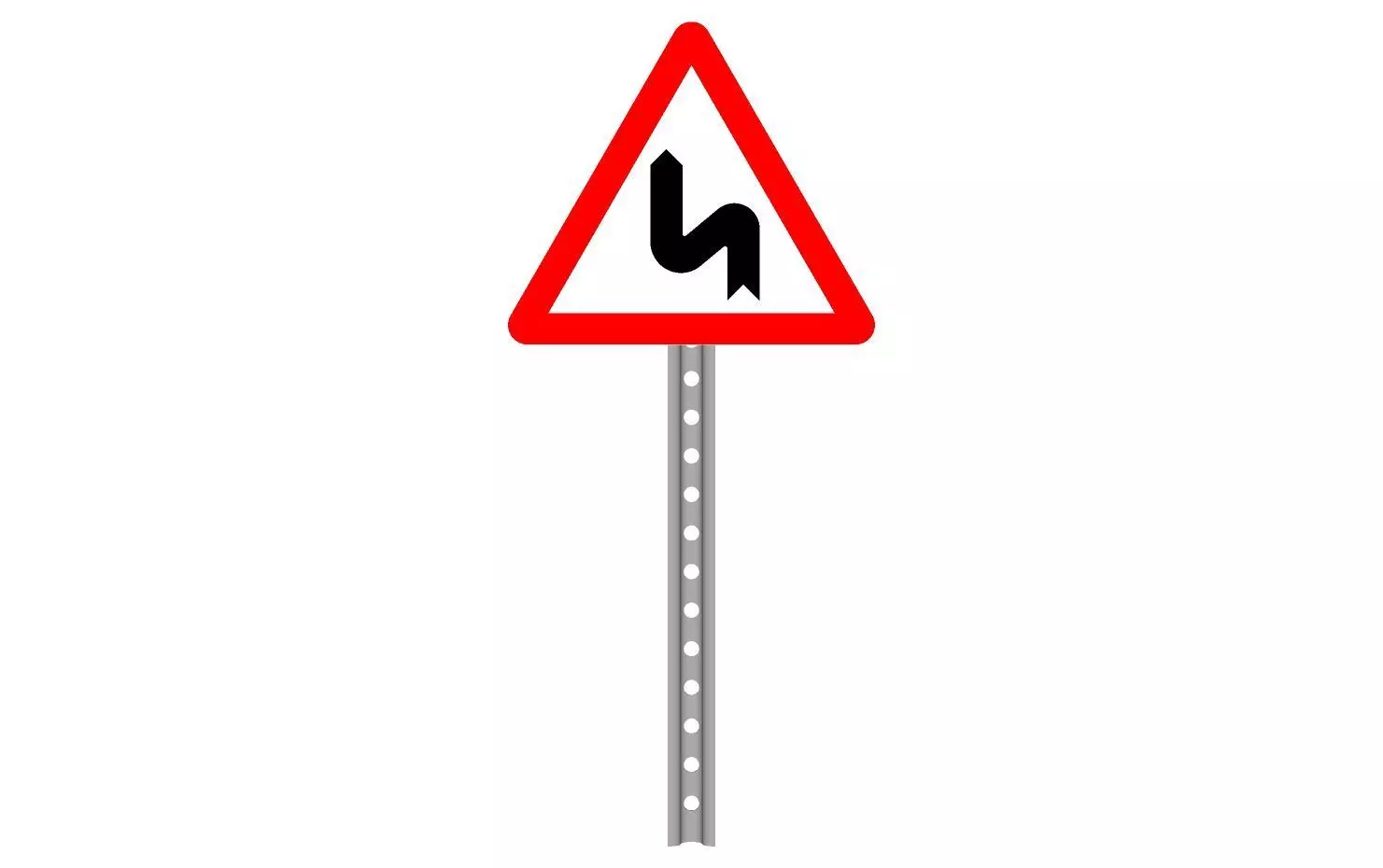 continuous dangerous bends to the left 3D model_0