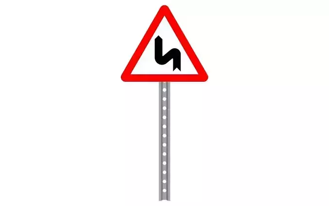 continuous dangerous bends to the left 3D model