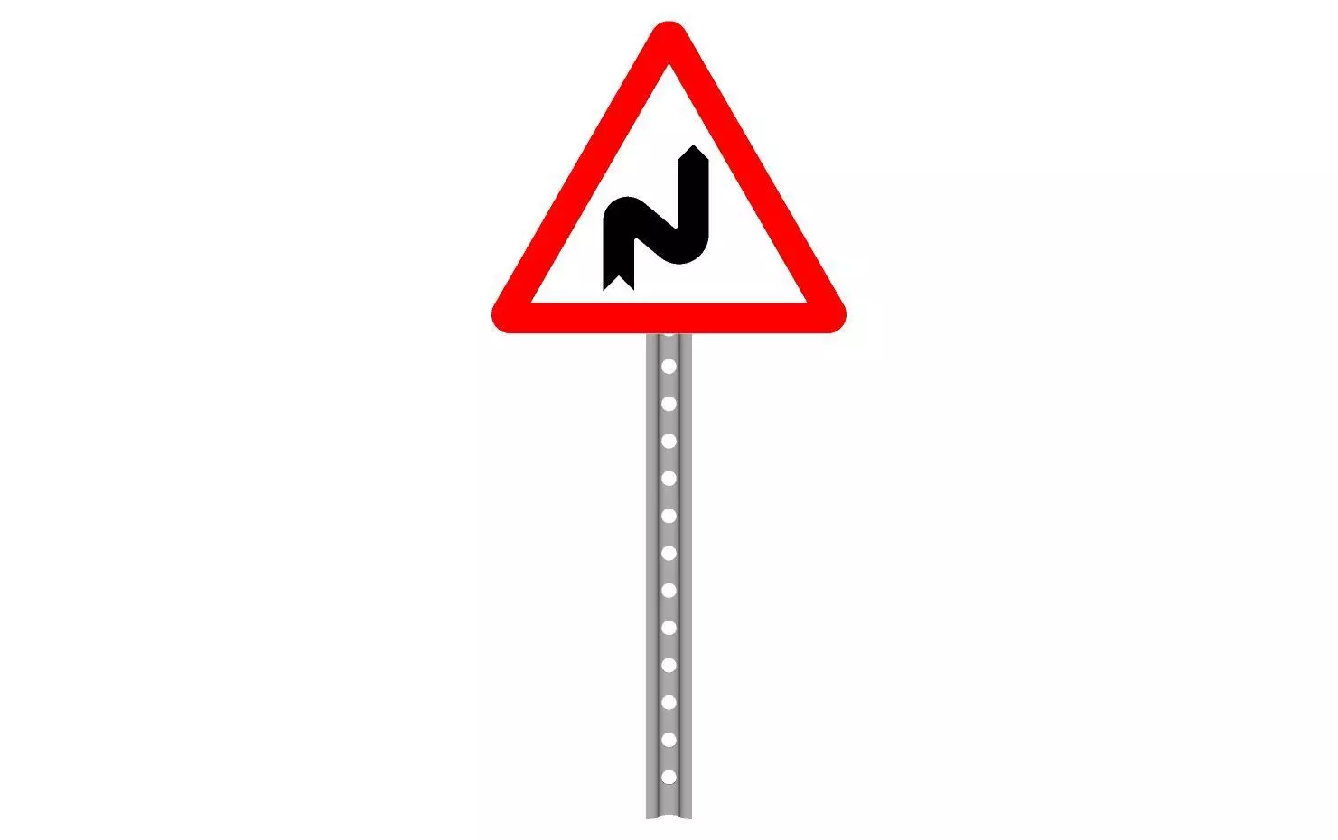 continuous dangerous bends to the right 3D model_0