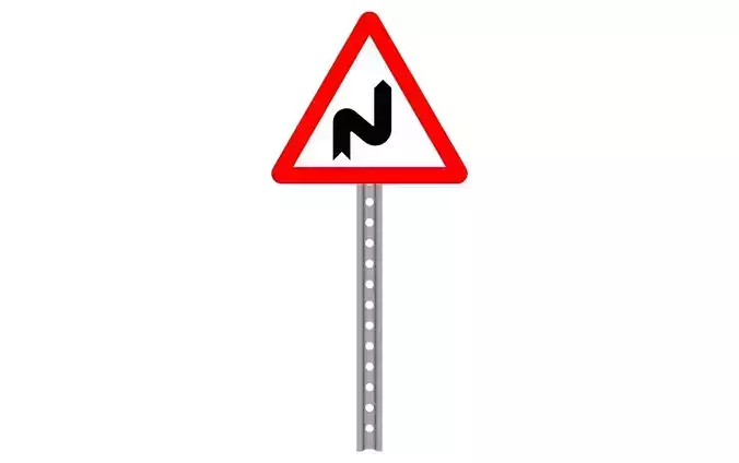 continuous dangerous bends to the right 3D model