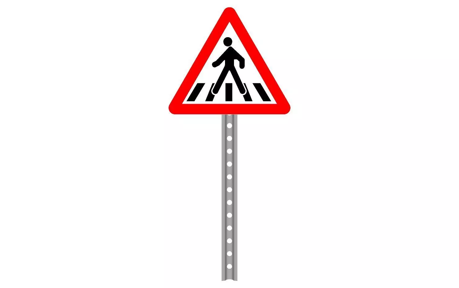 crosswalk pedestrian crossing sign 3D model_0