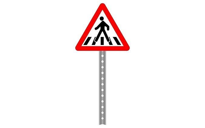 crosswalk pedestrian crossing sign 3D model