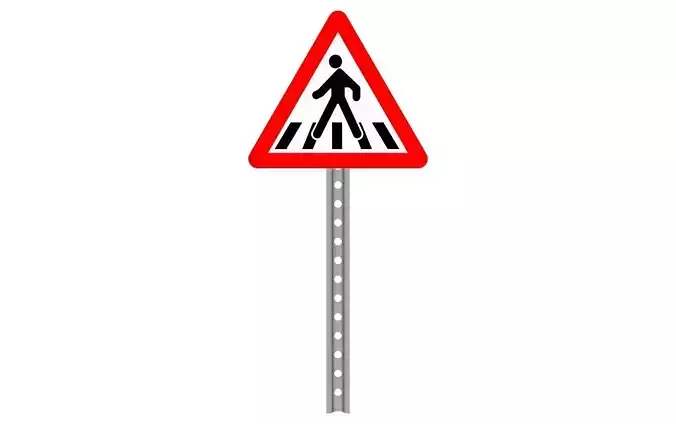 crosswalk pedestrian crossing sign 3D model