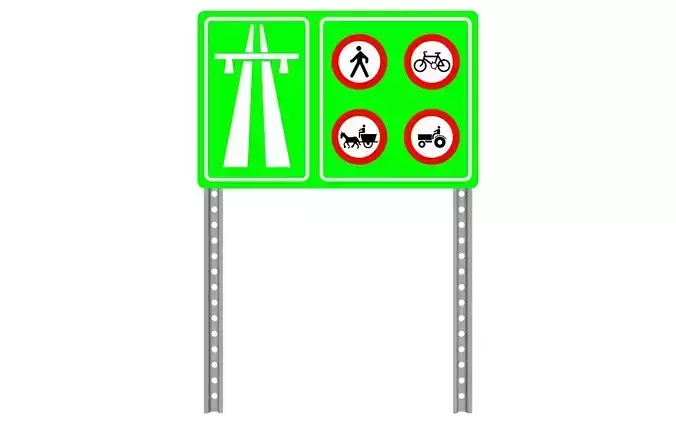 highway road sign with bicycles