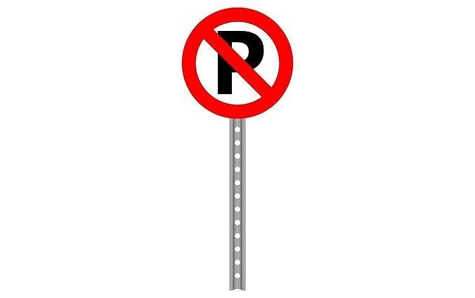 no parking p sign 3D model