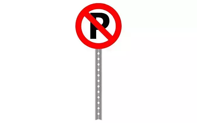 no parking p sign 3D model
