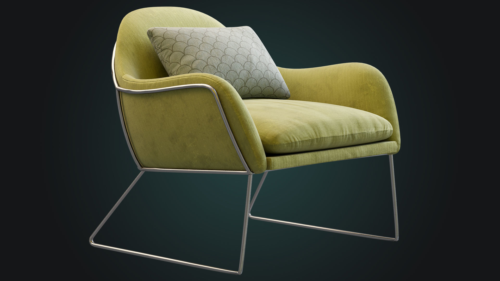 Armchair Frame By Made Low-poly 3D model_4